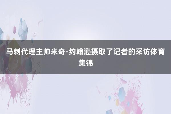 马刺代理主帅米奇-约翰逊摄取了记者的采访体育集锦