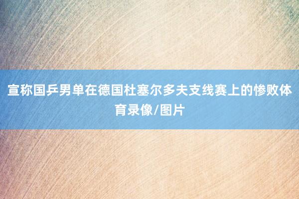 宣称国乒男单在德国杜塞尔多夫支线赛上的惨败体育录像/图片