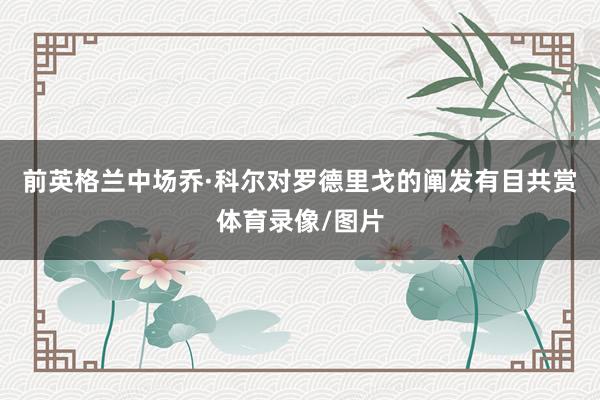 前英格兰中场乔·科尔对罗德里戈的阐发有目共赏体育录像/图片
