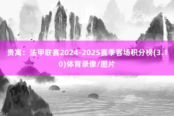 贵寓：法甲联赛2024-2025赛季客场积分榜(3.10)体育录像/图片