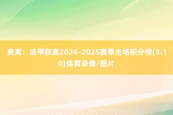 贵寓：法甲联赛2024-2025赛季主场积分榜(3.10)体育录像/图片