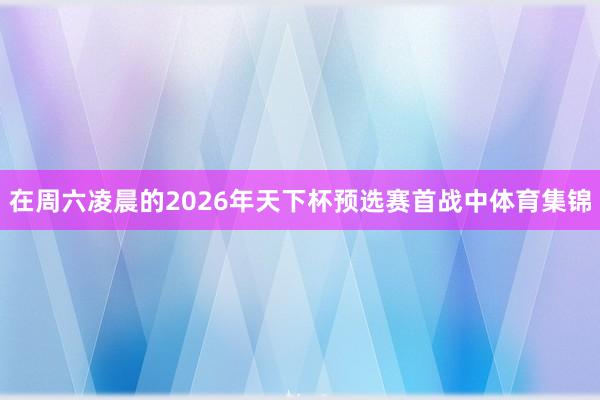 在周六凌晨的2026年天下杯预选赛首战中体育集锦