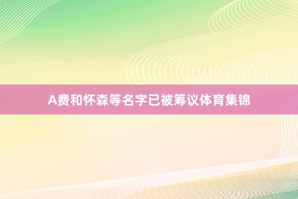 A费和怀森等名字已被筹议体育集锦