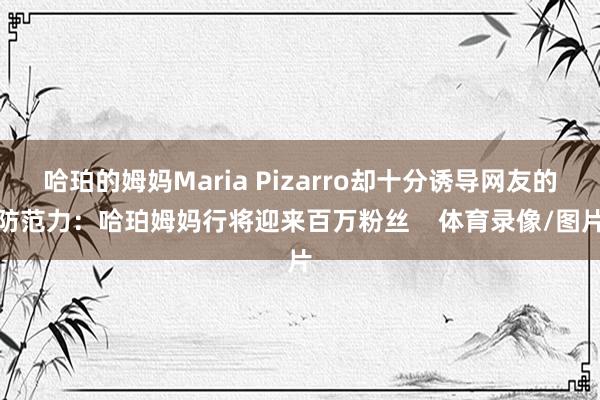 哈珀的姆妈Maria Pizarro却十分诱导网友的防范力:哈珀姆妈行将迎来百万粉丝 体育录像/图片