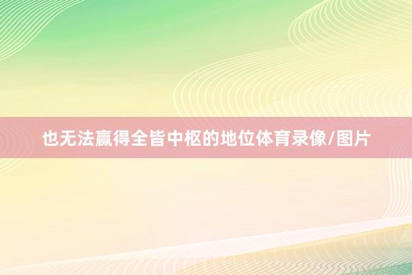 也无法赢得全皆中枢的地位体育录像/图片