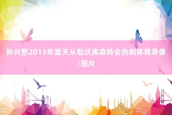 孙兴慜2015年夏天从勒沃库森转会热刺体育录像/图片