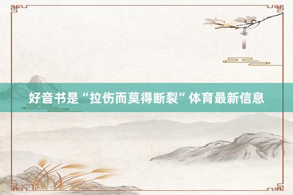 好音书是“拉伤而莫得断裂”体育最新信息