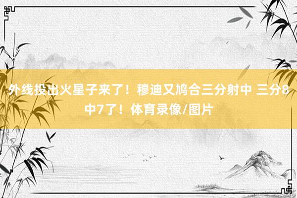 外线投出火星子来了！穆迪又鸠合三分射中 三分8中7了！体育录像/图片