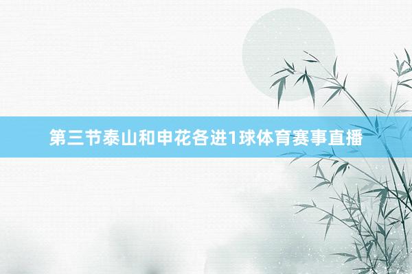 第三节泰山和申花各进1球体育赛事直播