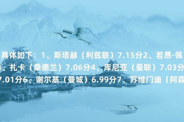 具体如下：1、斯塔赫（利兹联）7.15分2、若昂·佩德罗（切尔西）7.09分3、扎卡（桑德兰）7.06分4、库尼亚（曼联）7.03分5、穆基勒（桑德兰）7.01分6、谢尔基（曼城）6.99分7、苏维门迪（阿森纳）6.98分8、库杜斯（热刺）6.98分9、费尔南德斯（西汉姆）6.96分10、姆伯莫（曼联）6.96分    体育集锦